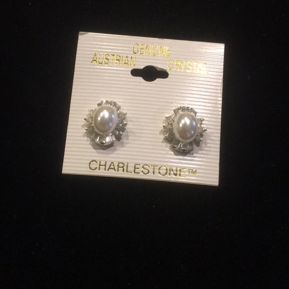 Charlestone Austrian crystal and pearl earrings